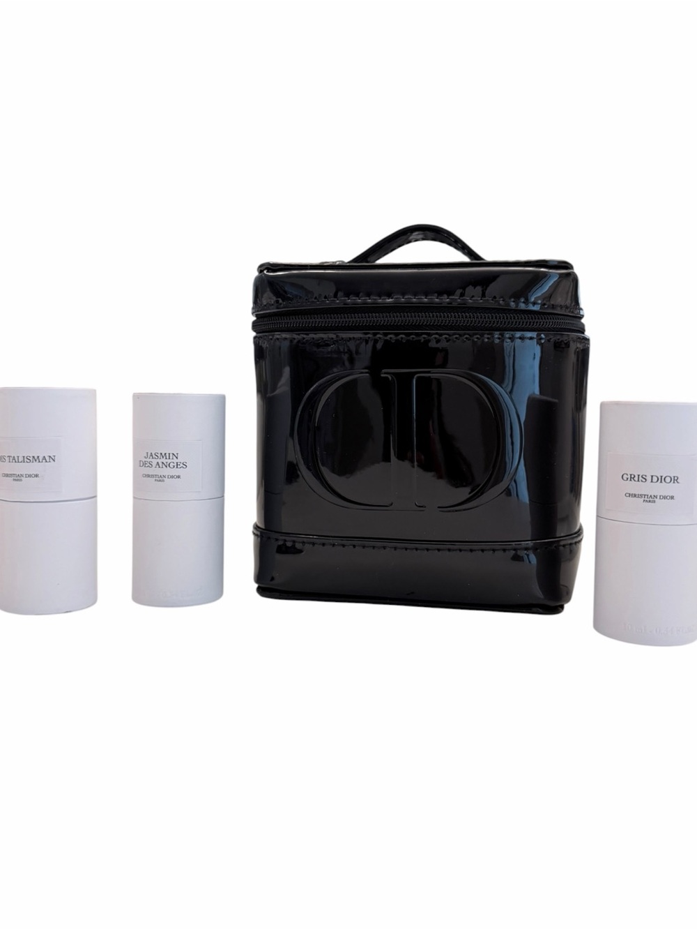 Dior Glossy Black Patent Travel Vanity Case set